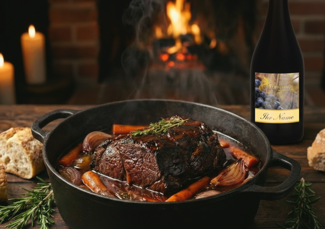 Soulfood für den Jänner: Winterlicher Rinderschmorbraten in Rotwein-Jus